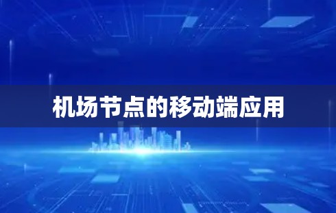 机场节点的移动端应用