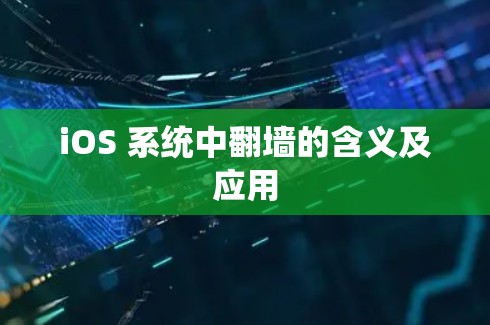 iOS 系统中翻墙的含义及应用 iOS 系统中翻墙的含义及应用